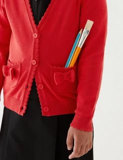M&S Collection Cardigans Girls’ Pure Cotton Bow Pocket School Cardigan (3-18 Yrs) 24 M&S Collection Cardigans Girls’ Pure Cotton Bow Pocket School Cardigan (3-18 Yrs) -School Uniform Sales Store SD 04 T76 1373 B0 X EC 1