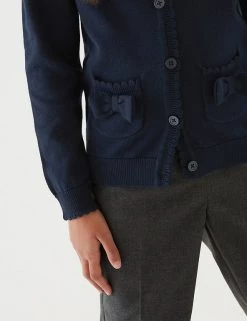 M&S Collection Cardigans Girls’ Pure Cotton Bow Pocket School Cardigan (3-18 Yrs) 36 M&S Collection Cardigans Girls’ Pure Cotton Bow Pocket School Cardigan (3-18 Yrs) -School Uniform Sales Store SD 04 T76 1373 F0 X EC 1