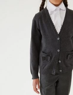 M&S Collection Cardigans Girls’ Pure Cotton Bow Pocket School Cardigan (3-18 Yrs) 28 M&S Collection Cardigans Girls’ Pure Cotton Bow Pocket School Cardigan (3-18 Yrs) -School Uniform Sales Store SD 04 T76 1373 T0 X EC 1