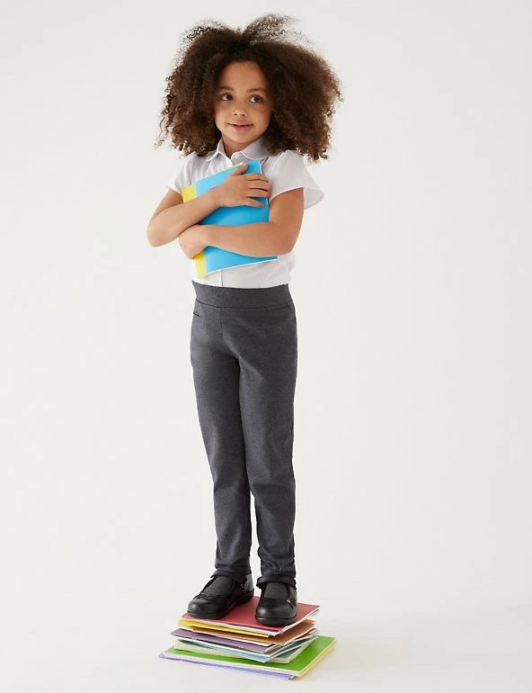 M&S Collection Girls' Slim Leg Knitted School Trousers (2-18 Yrs) 3 M&S Collection Girls' Slim Leg Knitted School Trousers (2-18 Yrs)