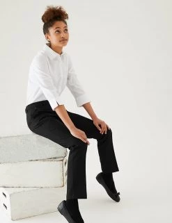 M&S Collection 2pk Girls' Skinny Leg School Trousers (2-18 Yrs)