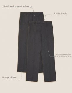 M&S Collection 2pk Girls' Easy Dressing Slim Leg School Trousers (3-18 Yrs) -School Uniform Sales Store SD 04 T76 1427 T0 X EC 90