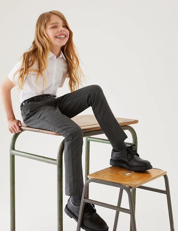 M&S Collection Girls' Skinny Leg Belted School Trousers (2-18 Yrs) 10 M&S Collection Girls' Skinny Leg Belted School Trousers (2-18 Yrs) - Image 8