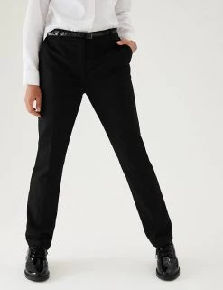 M&S Collection Girls' Skinny Leg Belted School Trousers (2-18 Yrs) 18 M&S Collection Girls' Skinny Leg Belted School Trousers (2-18 Yrs) -School Uniform Sales Store SD 04 T76 1428 Y0 X EC 1