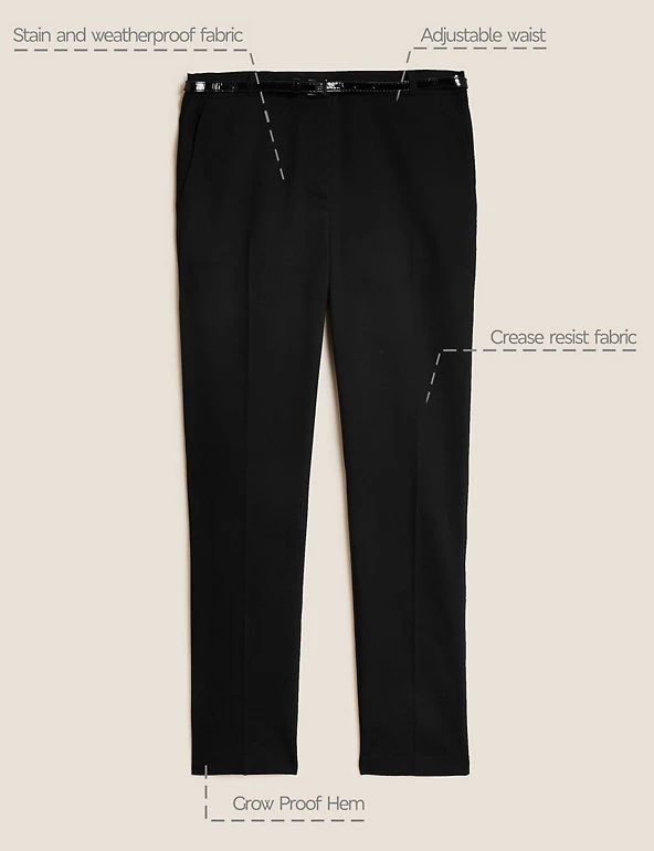 M&S Collection Girls' Skinny Leg Belted School Trousers (2-18 Yrs) 4 M&S Collection Girls' Skinny Leg Belted School Trousers (2-18 Yrs) - Image 2