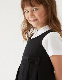 M&S Collection Dresses Girls' Cotton Knitted School Pinafore (2-12 Yrs) -School Uniform Sales Store SD 04 T76 1729 Y0 X EC 1