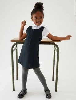 M&S Collection Dresses 2pk Girls’ Crease Resistant School Pinafores (2-12 Yrs) -School Uniform Sales Store SD 04 T76 1750 F0 X EC 0