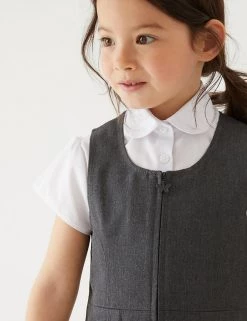 M&S Collection Dresses Girls' Plus Fit Pleated School Pinafore (2-12 Yrs) -School Uniform Sales Store SD 04 T76 1751P T0 X EC 1