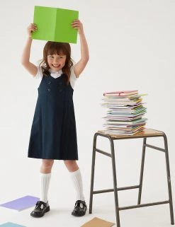 M&S Collection Dresses Girls' Permanent Pleats School Pinafore (2-12 Yrs) -School Uniform Sales Store SD 04 T76 1755 F0 X EC 0