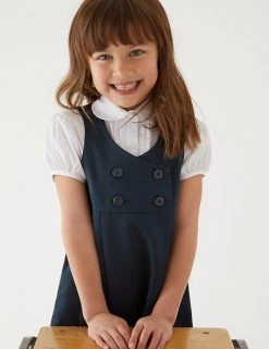 M&S Collection Dresses Girls' Permanent Pleats School Pinafore (2-12 Yrs) -School Uniform Sales Store SD 04 T76 1755 F0 X EC 1