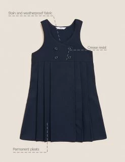 M&S Collection Dresses Girls' Permanent Pleats School Pinafore (2-12 Yrs) -School Uniform Sales Store SD 04 T76 1755 F0 X EC 90