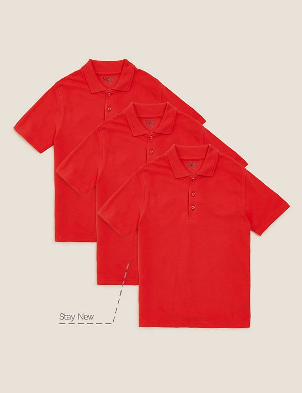 M&S Collection Polo-shirts 3pk Unisex Pure Cotton School Polo Shirts (2-16 Yrs) 23 M&S Collection Polo-shirts 3pk Unisex Pure Cotton School Polo Shirts (2-16 Yrs) - Image 21