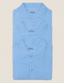 M&S Collection Polo-shirts 3pk Unisex Pure Cotton School Polo Shirts (2-16 Yrs) 65 M&S Collection Polo-shirts 3pk Unisex Pure Cotton School Polo Shirts (2-16 Yrs) -School Uniform Sales Store SD 04 T76 2051 E0 X EC 7