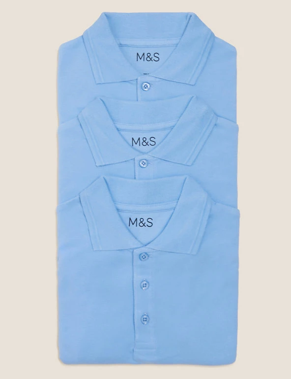 M&S Collection Polo-shirts 3pk Unisex Pure Cotton School Polo Shirts (2-16 Yrs) 34 M&S Collection Polo-shirts 3pk Unisex Pure Cotton School Polo Shirts (2-16 Yrs) - Image 32