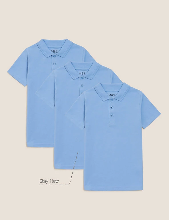 M&S Collection Polo-shirts 3pk Unisex Pure Cotton School Polo Shirts (2-16 Yrs) 29 M&S Collection Polo-shirts 3pk Unisex Pure Cotton School Polo Shirts (2-16 Yrs) - Image 27
