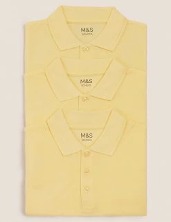 M&S Collection Polo-shirts 3pk Unisex Pure Cotton School Polo Shirts (2-16 Yrs) 52 M&S Collection Polo-shirts 3pk Unisex Pure Cotton School Polo Shirts (2-16 Yrs) -School Uniform Sales Store SD 04 T76 2051 R0 X EC 7