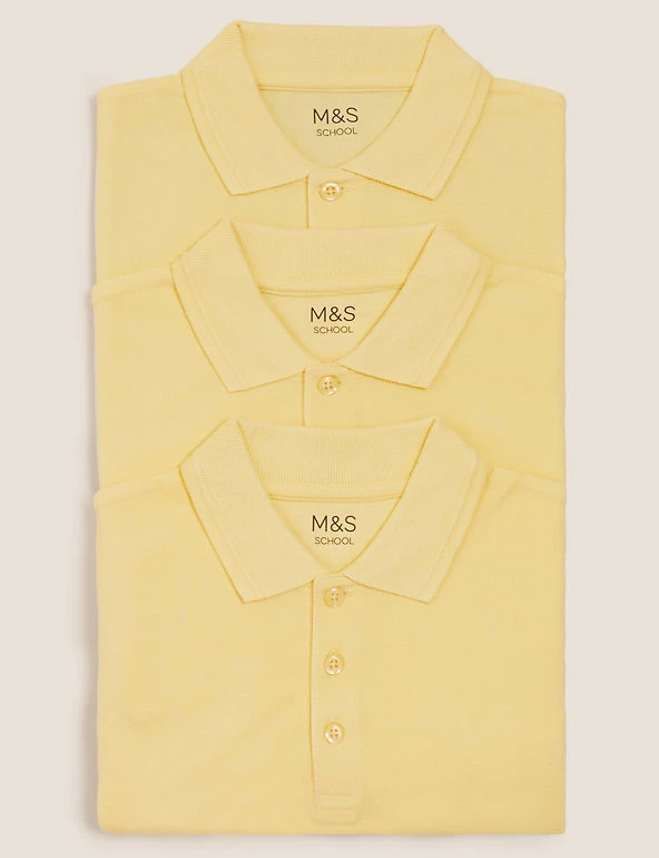 M&S Collection Polo-shirts 3pk Unisex Pure Cotton School Polo Shirts (2-16 Yrs) 21 M&S Collection Polo-shirts 3pk Unisex Pure Cotton School Polo Shirts (2-16 Yrs) - Image 19