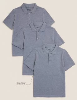 M&S Collection Polo-shirts 3pk Unisex Pure Cotton School Polo Shirts (2-16 Yrs) 41 M&S Collection Polo-shirts 3pk Unisex Pure Cotton School Polo Shirts (2-16 Yrs) -School Uniform Sales Store SD 04 T76 2051 T0 X EC 90