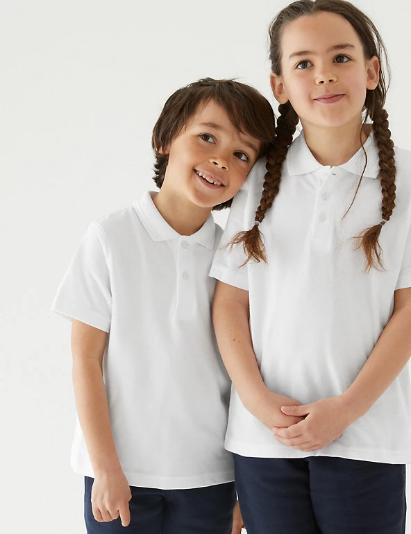 M&S Collection Polo-shirts 3pk Unisex Pure Cotton School Polo Shirts (2-16 Yrs) 3 M&S Collection Polo-shirts 3pk Unisex Pure Cotton School Polo Shirts (2-16 Yrs)