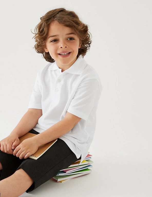 M&S Collection Polo-shirts 2pk Boys' Stain Resist School Polo Shirts (2-16 Yrs) 3 M&S Collection Polo-shirts 2pk Boys' Stain Resist School Polo Shirts (2-16 Yrs)