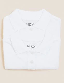 M&S Collection Polo-shirts 2pk Girls' Stain Resist School Polo Shirts (2-16 Yrs) -School Uniform Sales Store SD 04 T76 2054 Z0 X EC 7