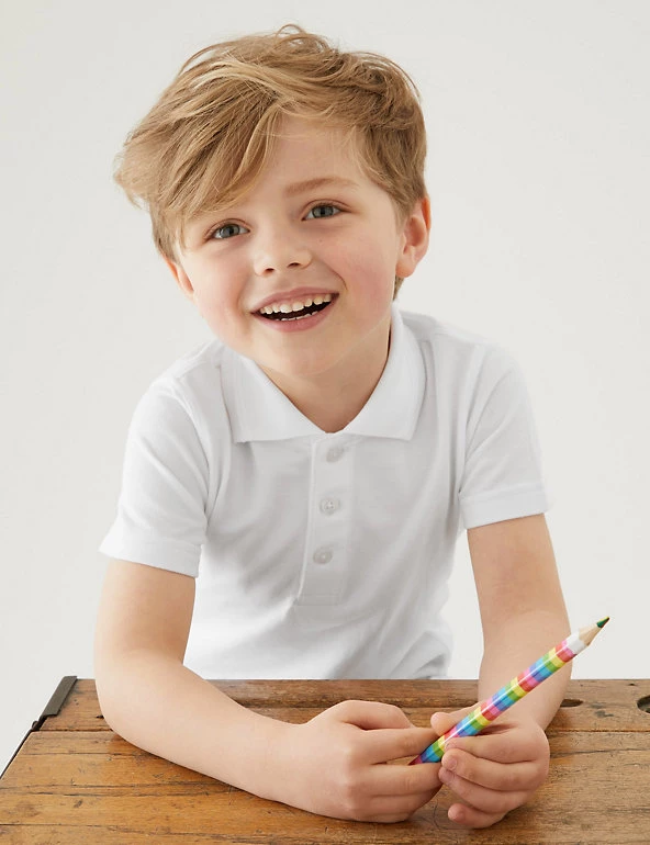 M&S Collection Polo-shirts 2pk Boys' Slim Fit School Polo Shirts (2-16 Yrs) 3 M&S Collection Polo-shirts 2pk Boys' Slim Fit School Polo Shirts (2-16 Yrs)