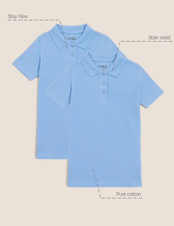 M&S Collection Polo-shirts 2pk Girls' Slim Fit School Polo Shirts (2-16 Yrs) 9 M&S Collection Polo-shirts 2pk Girls' Slim Fit School Polo Shirts (2-16 Yrs) - Image 7