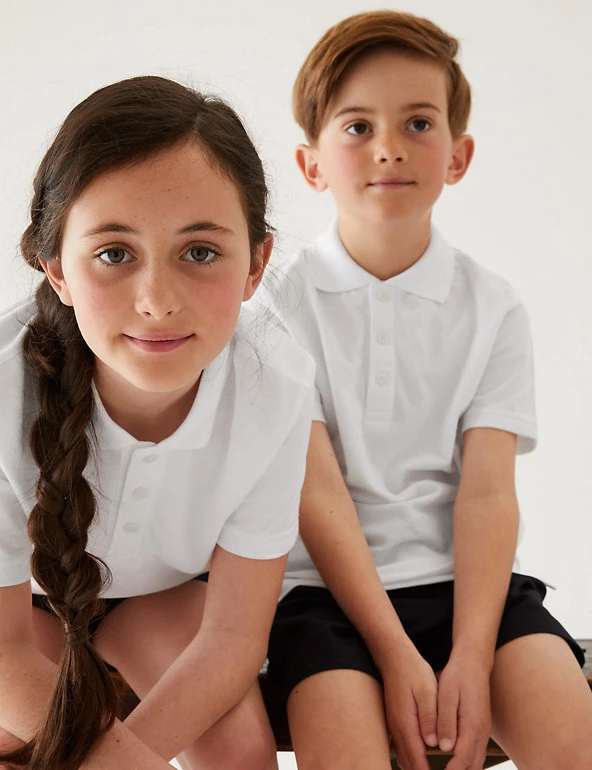M&S Collection Polo-shirts 2pk Unisex Easy Dressing School Polo Shirts (3-18 Yrs) 3 M&S Collection Polo-shirts 2pk Unisex Easy Dressing School Polo Shirts (3-18 Yrs)