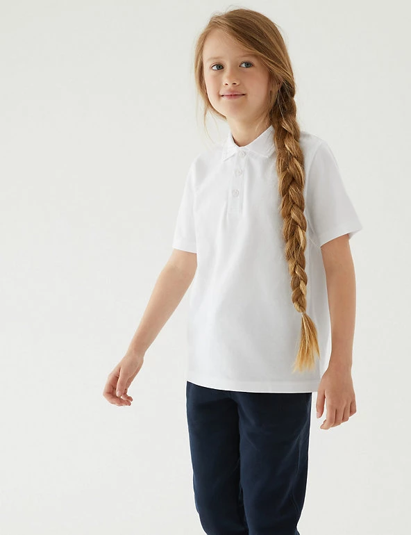 M&S Collection Polo-shirts 5pk Unisex Pure Cotton School Polo Shirts (2-18 Yrs) 6 M&S Collection Polo-shirts 5pk Unisex Pure Cotton School Polo Shirts (2-18 Yrs) - Image 4