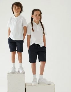 M&S Collection 2pk Unisex Sport School Shorts (2-16 Yrs)