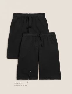 M&S Collection 2pk Unisex Sport School Shorts (2-16 Yrs) -School Uniform Sales Store SD 04 T76 2400 Y0 X EC 90