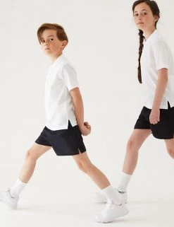 M&S Collection 2pk Unisex Pure Cotton School Shorts (2-16 Yrs) -School Uniform Sales Store SD 04 T76 3234 Y0 X EC 0