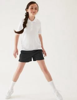 M&S Collection 2pk Unisex Pure Cotton School Shorts (2-16 Yrs) -School Uniform Sales Store SD 04 T76 3234 Y0 X EC 1
