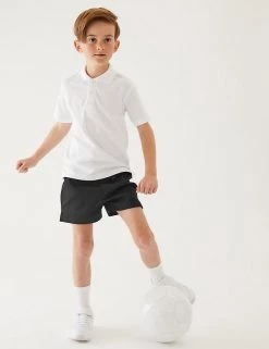 M&S Collection 2pk Unisex Pure Cotton School Shorts (2-16 Yrs) -School Uniform Sales Store SD 04 T76 3234 Y0 X EC 2
