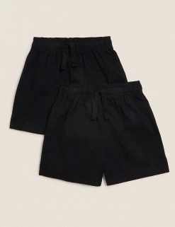 M&S Collection 2pk Unisex Pure Cotton School Shorts (2-16 Yrs) -School Uniform Sales Store SD 04 T76 3234 Y0 X EC 90