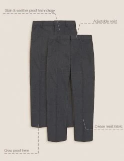 M&S Collection 2pk Boys' Slim Leg School Trousers (2-18 Yrs) -School Uniform Sales Store SD 04 T76 3643L T0 X EC 90
