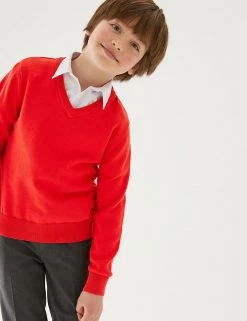 M&S Collection Jumpers 2pk Unisex Pure Cotton School Jumper (3-18 Yrs) -School Uniform Sales Store SD 04 T76 3919 B0 X EC 2