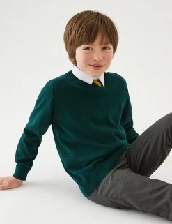 M&S Collection Jumpers 2pk Unisex Pure Cotton School Jumper (3-18 Yrs) -School Uniform Sales Store SD 04 T76 3919 J0 X EC 1