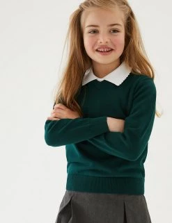 M&S Collection Jumpers 2pk Unisex Pure Cotton School Jumper (3-18 Yrs) -School Uniform Sales Store SD 04 T76 3919 J0 X EC 2