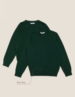 M&S Collection Jumpers 2pk Unisex Pure Cotton School Jumper (3-18 Yrs) -School Uniform Sales Store SD 04 T76 3919 J0 X EC 90