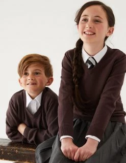 M&S Collection Jumpers 2pk Unisex Pure Cotton School Jumper (3-18 Yrs) -School Uniform Sales Store SD 04 T76 3919 N0 X EC 0