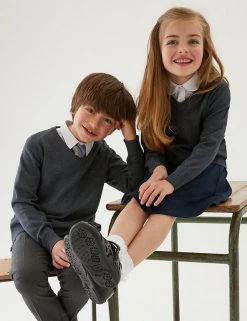 M&S Collection Jumpers 2pk Unisex Pure Cotton School Jumper (3-18 Yrs) -School Uniform Sales Store SD 04 T76 3919 T0 X EC 0