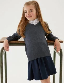 M&S Collection Jumpers 2pk Unisex Pure Cotton School Jumper (3-18 Yrs) -School Uniform Sales Store SD 04 T76 3919 T0 X EC 1