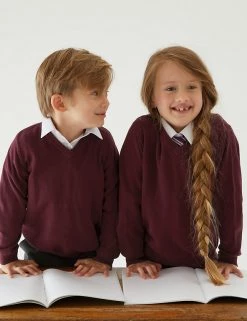 M&S Collection Jumpers 2pk Unisex Pure Cotton School Jumper (3-18 Yrs) -School Uniform Sales Store SD 04 T76 3919 XM X EC 0