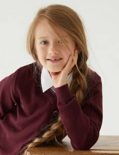 M&S Collection Jumpers 2pk Unisex Pure Cotton School Jumper (3-18 Yrs) -School Uniform Sales Store SD 04 T76 3919 XM X EC 1
