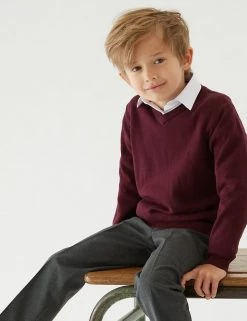 M&S Collection Jumpers 2pk Unisex Pure Cotton School Jumper (3-18 Yrs) -School Uniform Sales Store SD 04 T76 3919 XM X EC 2