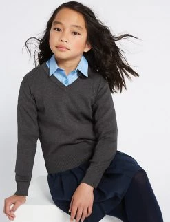 M&S Collection Jumpers Unisex Cotton Rich School Jumper (3-16 Yrs) -School Uniform Sales Store SD 04 T76 3920 T0 X EC 2