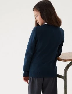 M&S Collection 2pk Unisex Slim Fit Cotton School Jumpers (3-18 Yrs) -School Uniform Sales Store SD 04 T76 3921 F0 X EC 3