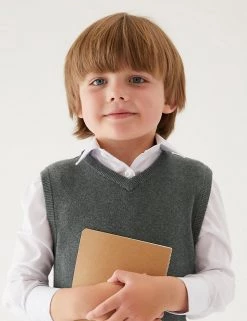 M&S Collection Jumpers Unisex Pure Cotton School Tank Top (2-18 Yrs) -School Uniform Sales Store SD 04 T76 3922 T0 X EC 2