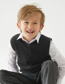 M&S Collection Jumpers Unisex Pure Cotton School Tank Top (2-18 Yrs) -School Uniform Sales Store SD 04 T76 3922 Y0 X EC 2